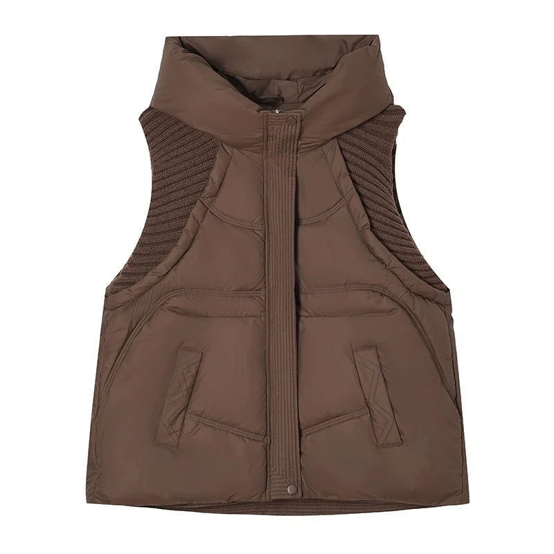 Women’s Hooded Puffer Vest – Warm Sleeveless Padded Jacket