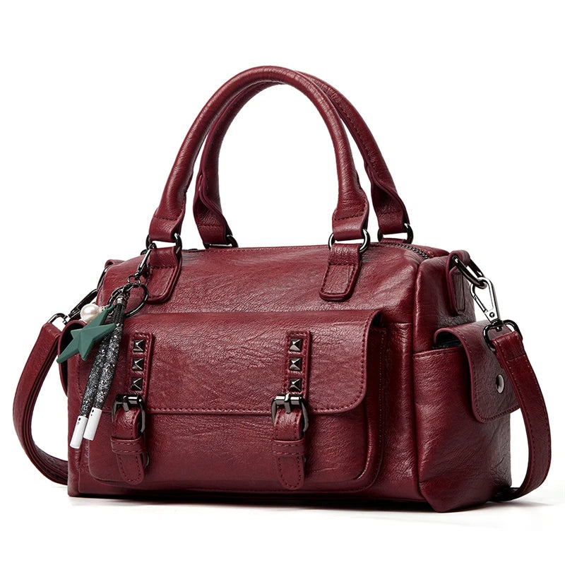Women's Faux Leather Tote Bag – Stylish Crossbody Shoulder Handbag