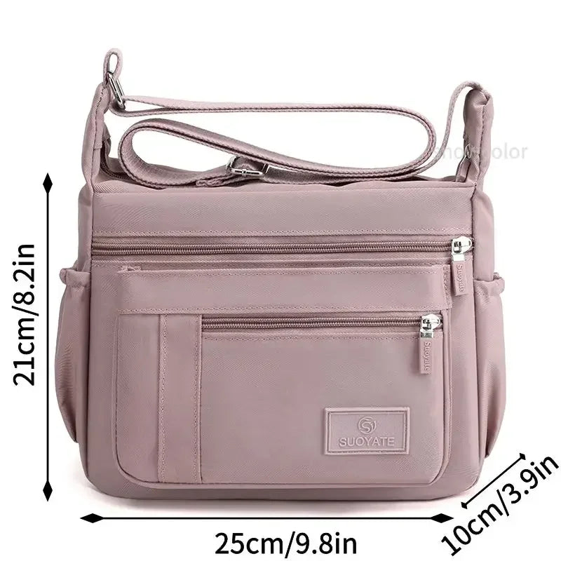 Women's Waterproof Nylon Crossbody Bag – Lightweight Shoulder Messenger Bag