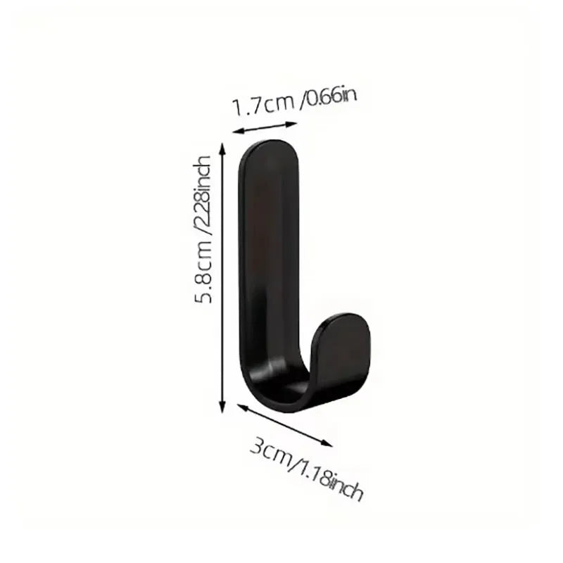 6Pcs Strong Self-Adhesive J-hook Waterproof Adhesive Hanging,Bathroom Towel Key Kitchen