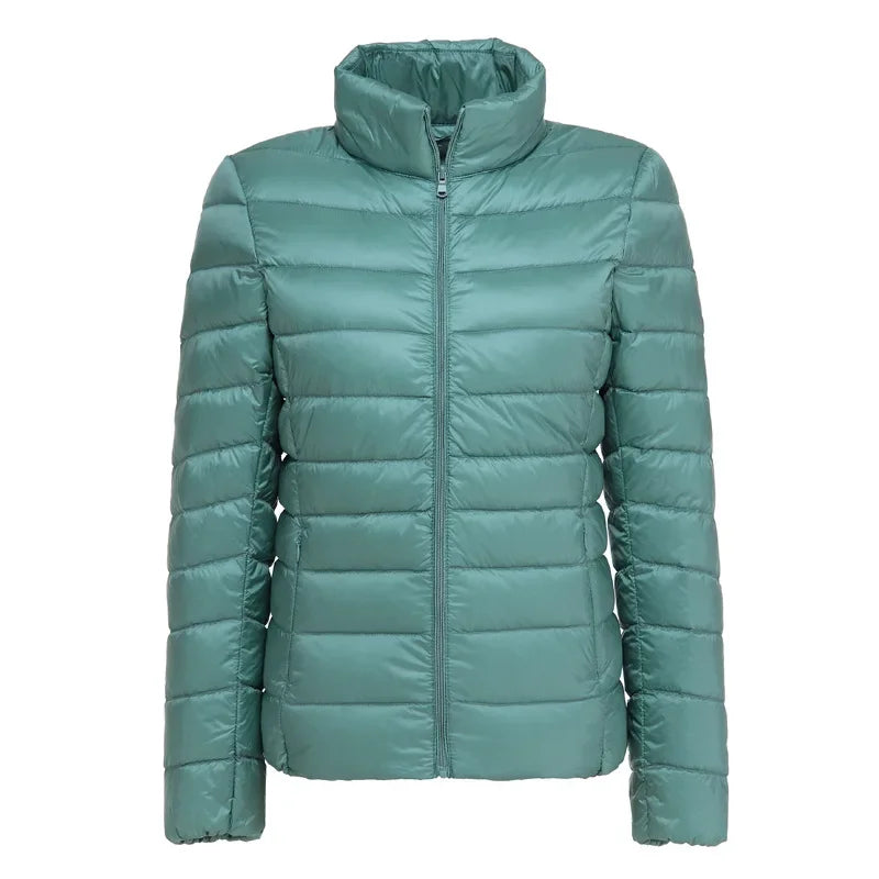 UZZDSS Women's Lightweight Hooded Down Jacket – 90% White Duck Down, Autumn Winter Coat