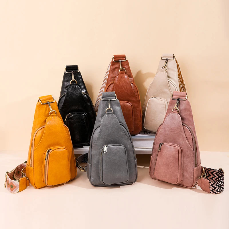 Bags for Women Newly Women Chest Pack Female Sling Bags Crossbody Waterproof Shoulder Chest Bag Casual PU Leather Messenger Pack