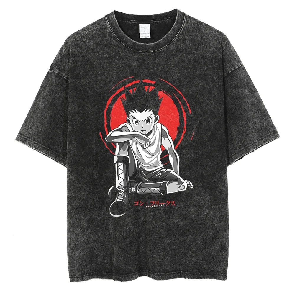Hunter x Hunter Kurapika Graphic T-Shirt – Unisex Washed Cotton Short Sleeve Streetwear Tee