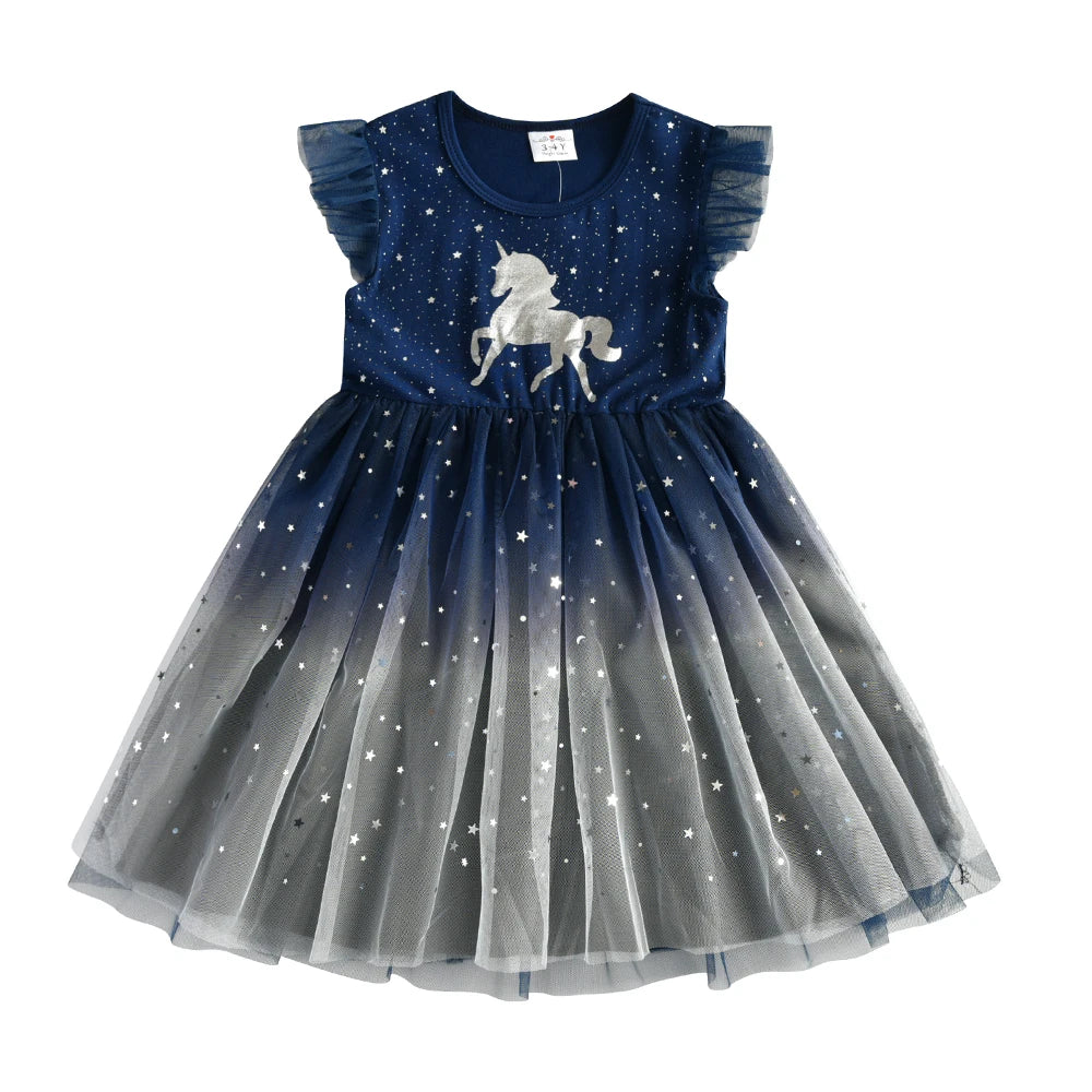Girls Unicorn Tutu Dress – Sleeveless Princess Party & Summer Dress