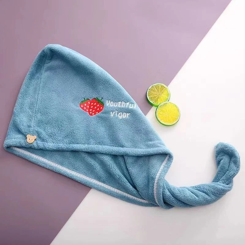 1Pc Dry Hari Cap, Coral Fleece, Polyesler Hair Drying Quick Towel Microfiber Shower Single Bandana Cap Ladies