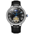 Rome Time Tourbillon Leather Mens Watches Top Brand Luxury Moon Phase Automatic Mechanical Watch Men Waterproof Montre Homme