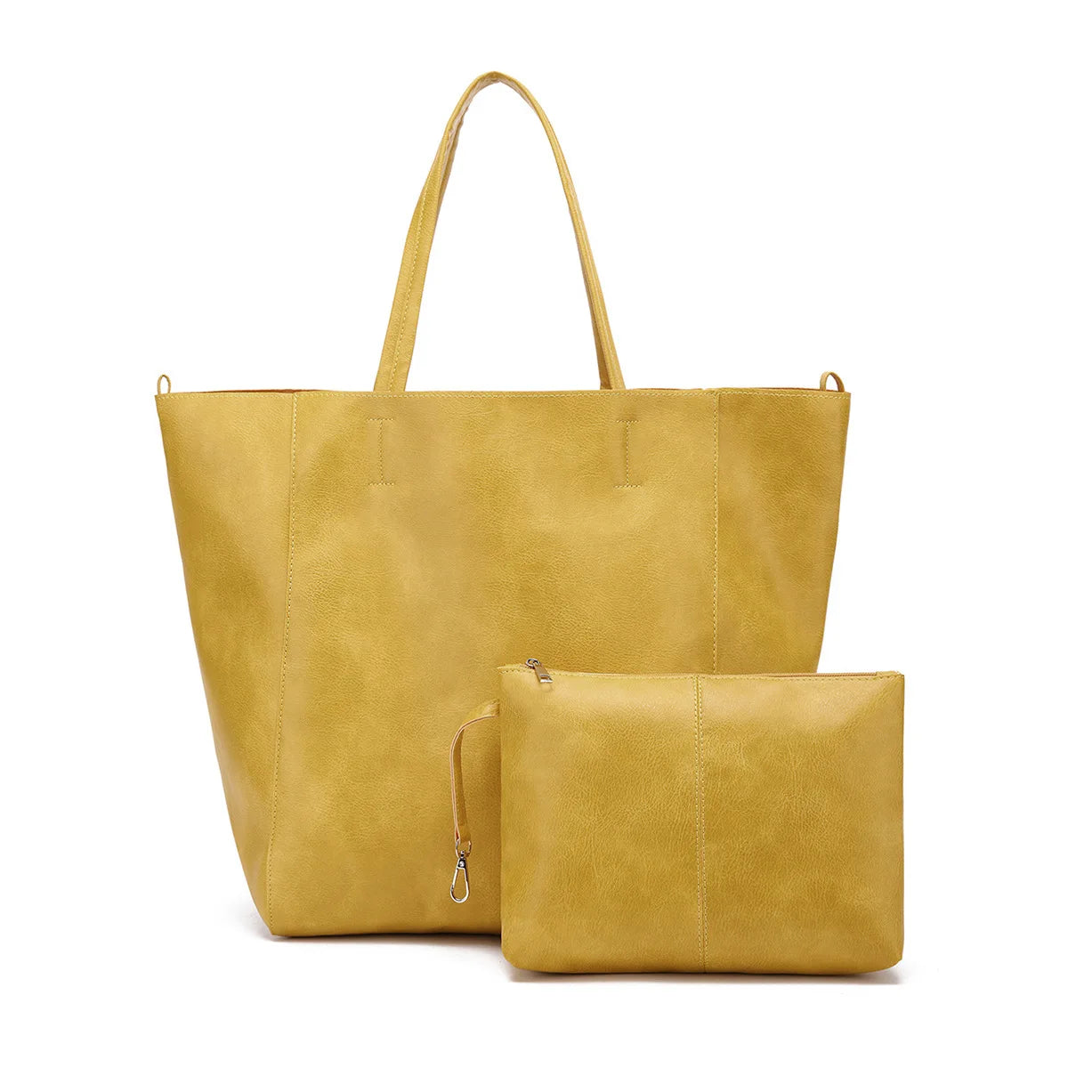 Women's Large PU Leather Tote Bag – Retro Luxury-Style Shoulder Shopper