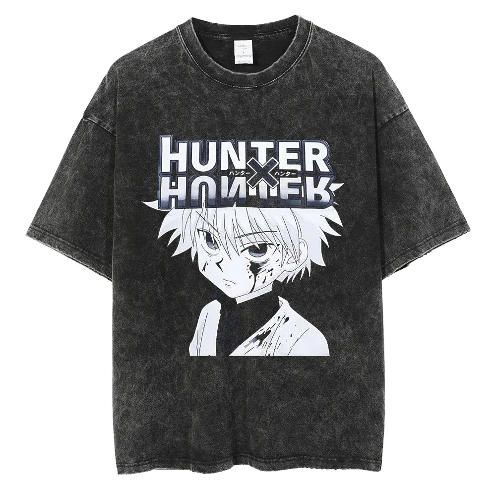 Hunter x Hunter Kurapika Graphic T-Shirt – Unisex Washed Cotton Short Sleeve Streetwear Tee