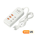 3USB 3Type C Charger Power Strip Universal Fast Charging EU/US Plug Phone Charger Adapter Electric Socket Extension Cable Socket