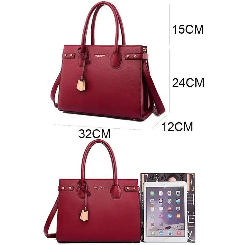 Women's Leather Handbag – Elegant Top-Handle Shoulder and Crossbody Bag