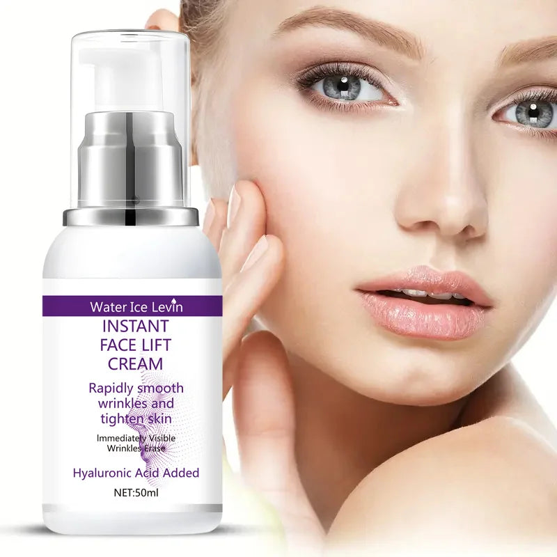 Instant Face Lift Cream with Hyaluronic Acid for Wrinkles. Firming Solution.