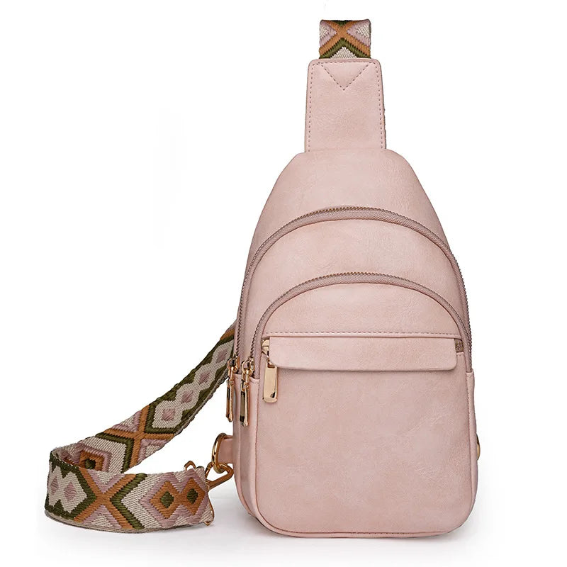 Sling Bag For Women Men Backpack Fanny Pack Crossbody Purse Chest Travel Shoulder Belt Bags Purse Handbag PU Leather Anti Theft