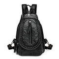 Women PU Leather Backpacks Small Travel Bag Female Soft Leather Bagpack Ladies Embroidery Backpack
