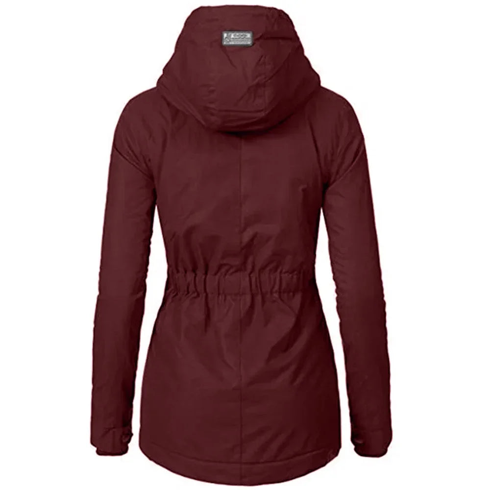 UZZDSS Women's Mid-Length Hooded Winter Parka – Thick Warm Plush-Lined Padded Coat