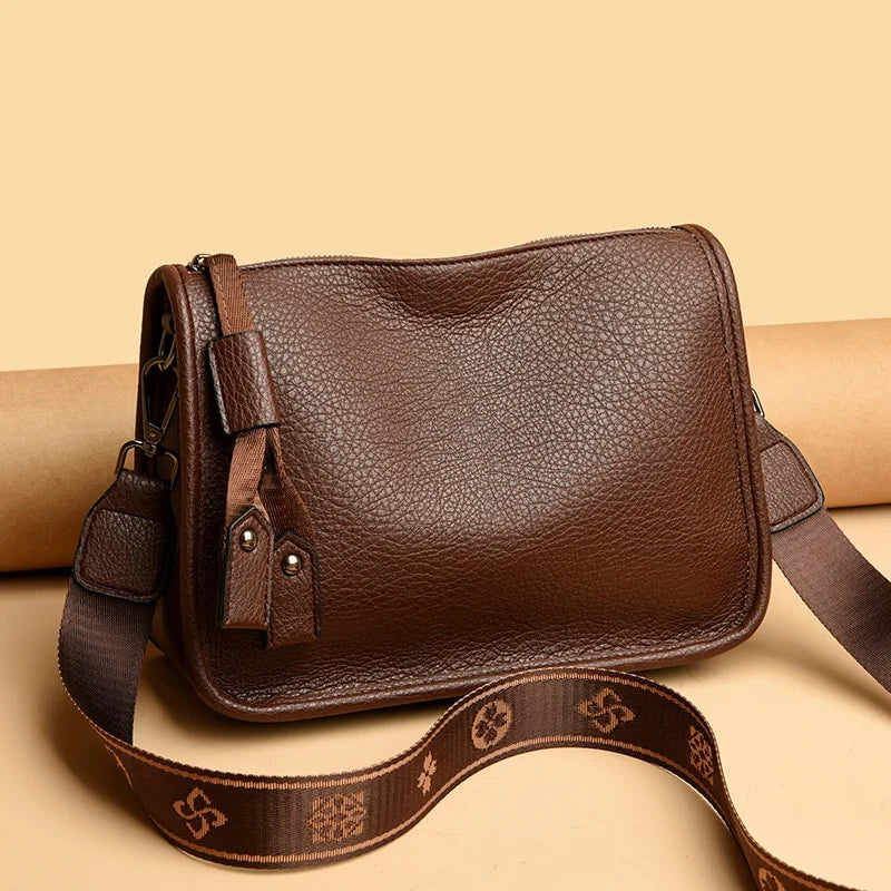 Women's Genuine Cowhide Leather Tote Bag – Luxury Soft Leather Shoulder and Crossbody Handbag