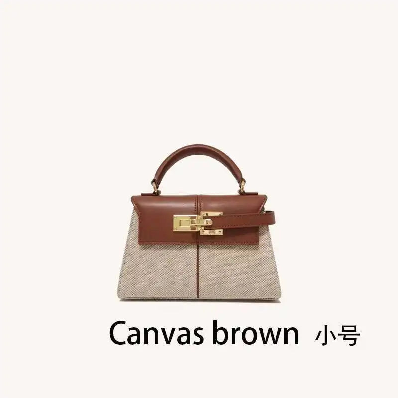 Women's Trapezoid Leather Handbag – Elegant Top-Handle Shoulder Bag