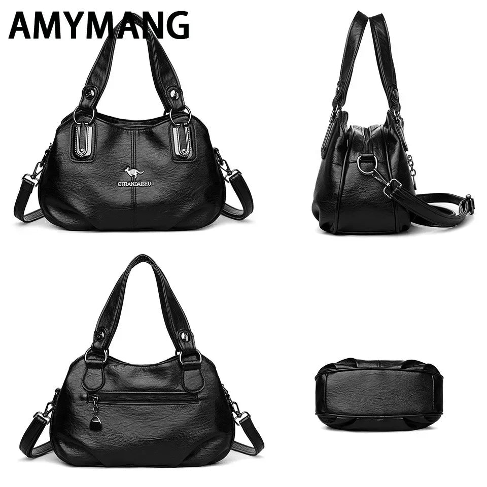 Luxury Handbags 3 Layers Large Capacity High Quality Designer Handbags Soft Leather Ladies Shoulder Crossbody Bag for Women Sac