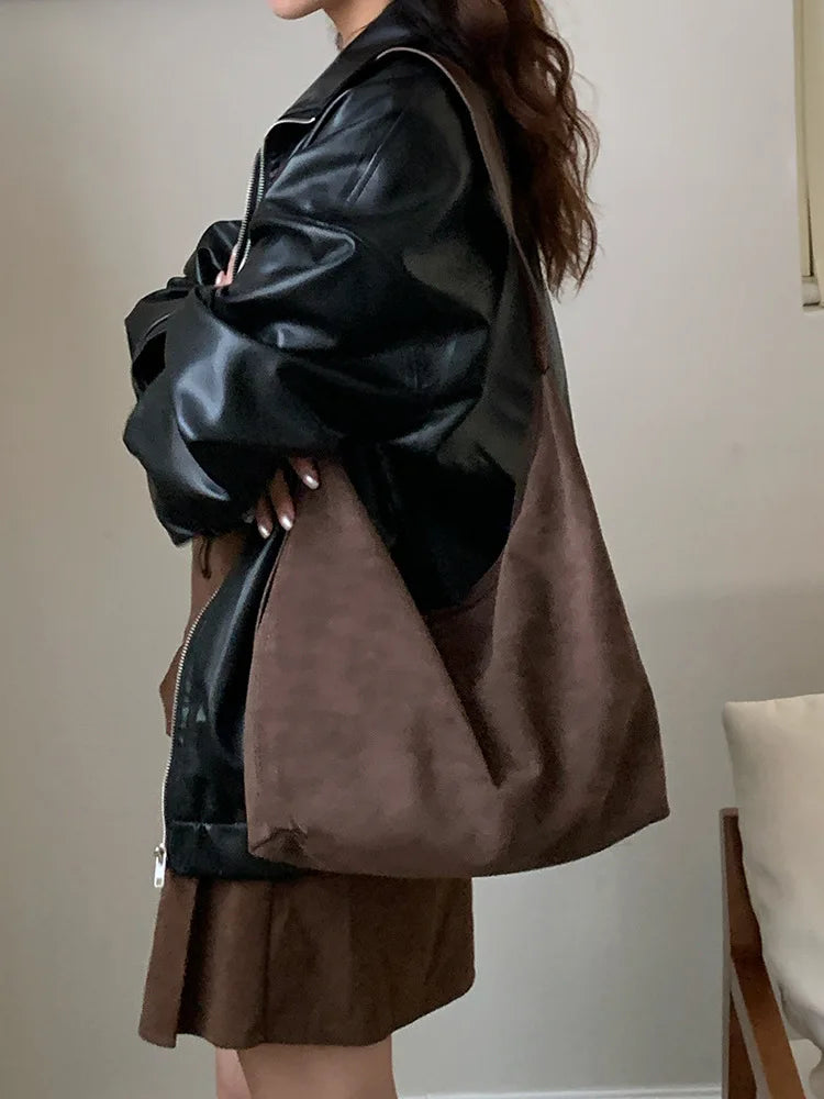 Suede Shoulder Bag for Women 2026 New Autumn and Winter Versatile Crossbody Bag Retro Large Capacity Commuting Tote Bag