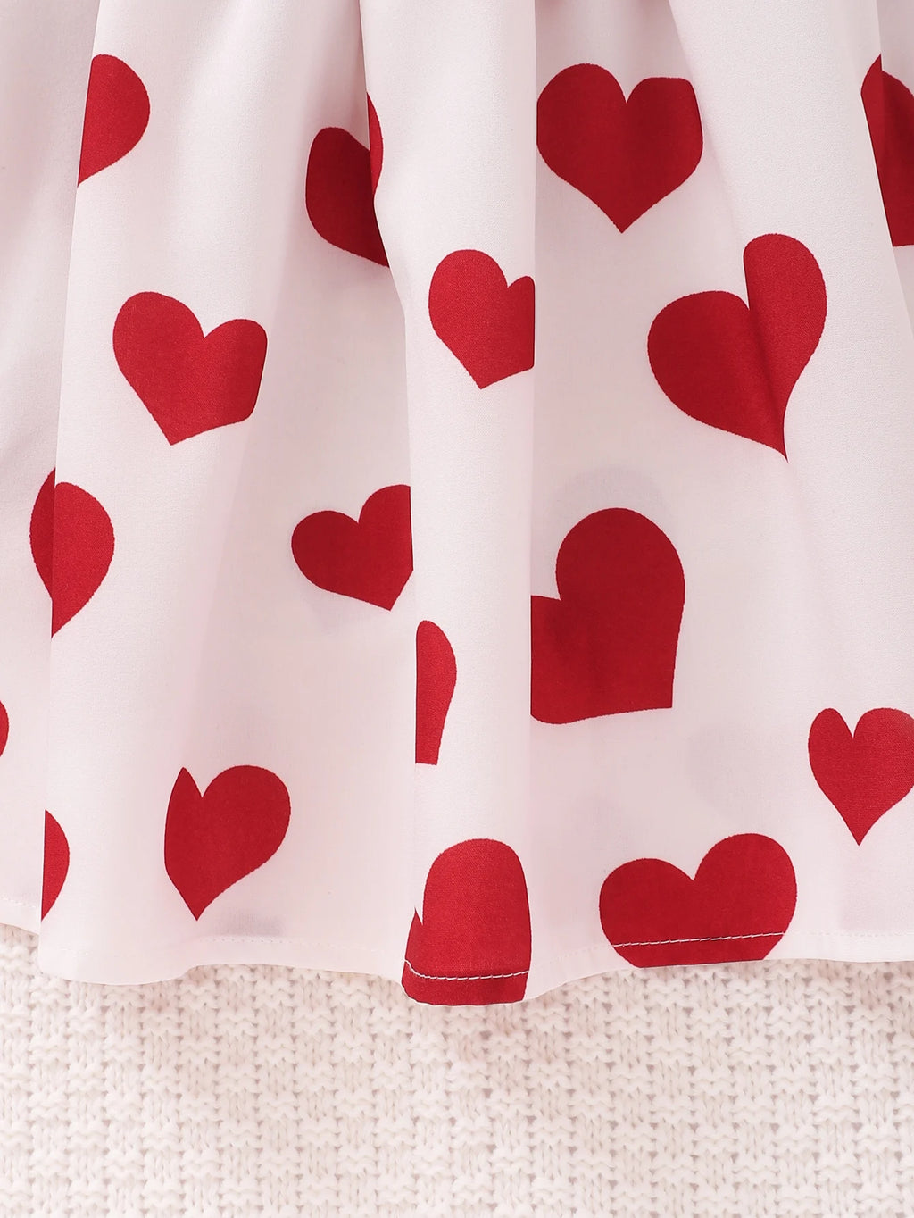 Summer Cute Red Love Princess Children's Short sleeved Dress Casual Party Clothing