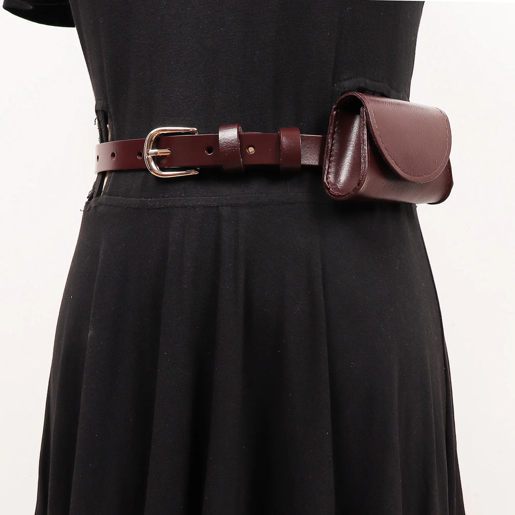 Mini Flap Waist Packs for WOmen Real Cow Leather Waist Belts with Lipstick Keys Purse Bag Cute Cowskin Fanny Pack Sac Femme