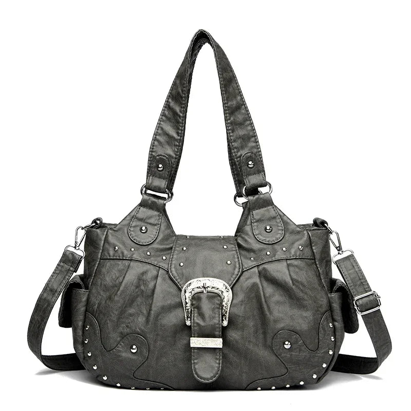 Women's Vintage Soft Leather Handbag – Large-Capacity Shoulder and Crossbody Bag