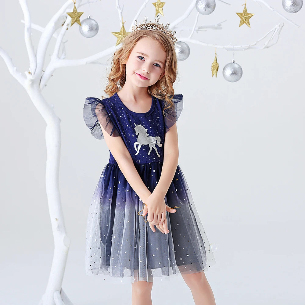 Girls Unicorn Tutu Dress – Sleeveless Princess Party & Summer Dress